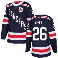 Youth Adidas New York Rangers #26 Jimmy Vesey Authentic Navy Blue 2018 Winter Classic NHL Jersey