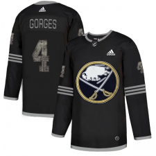 Men's Adidas Buffalo Sabres #4 Josh Gorges Black Authentic Classic Stitched NHL Jersey