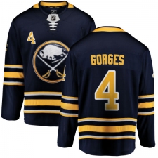 Men's Buffalo Sabres #4 Josh Gorges Fanatics Branded Navy Blue Home Breakaway NHL Jersey
