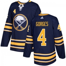Youth Adidas Buffalo Sabres #4 Josh Gorges Premier Navy Blue Home NHL Jersey
