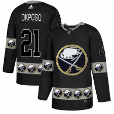 Men's Adidas Buffalo Sabres #21 Kyle Okposo Authentic Black Team Logo Fashion NHL Jersey