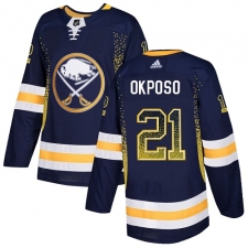 Men's Adidas Buffalo Sabres #21 Kyle Okposo Authentic Navy Blue Drift Fashion NHL Jersey