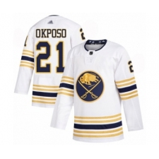 Youth Buffalo Sabres #21 Kyle Okposo Authentic White 50th Season Hockey Jersey