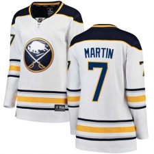 Women's Buffalo Sabres #7 Rick Martin Fanatics Branded White Away Breakaway NHL Jersey
