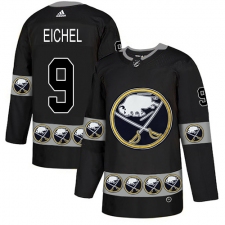 Men's Adidas Buffalo Sabres #9 Jack Eichel Authentic Black Team Logo Fashion NHL Jersey
