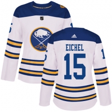 Women's Adidas Buffalo Sabres #15 Jack Eichel Authentic White 2018 Winter Classic NHL Jersey