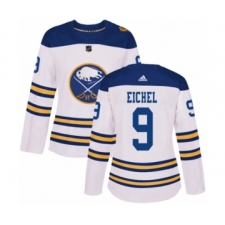 Women's Adidas Buffalo Sabres #9 Jack Eichel Authentic White 2018 Winter Classic NHL Jersey