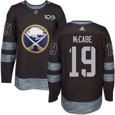 Men's Adidas Buffalo Sabres #19 Jake McCabe Premier Black 1917-2017 100th Anniversary NHL Jersey