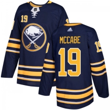 Men's Adidas Buffalo Sabres #19 Jake McCabe Premier Navy Blue Home NHL Jersey