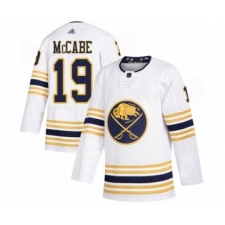 Men's Buffalo Sabres #19 Jake McCabe Authentic White 50th Season Hockey Jersey