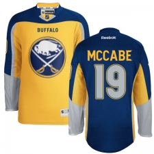 Men's Reebok Buffalo Sabres #19 Jake McCabe Authentic Gold New Third NHL Jersey