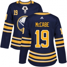 Women's Adidas Buffalo Sabres #19 Jake McCabe Authentic Navy Blue Home NHL Jersey