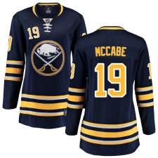 Women's Buffalo Sabres #19 Jake McCabe Fanatics Branded Navy Blue Home Breakaway NHL Jersey