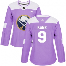 Women's Adidas Buffalo Sabres #9 Evander Kane Authentic Purple Fights Cancer Practice NHL Jersey