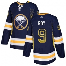 Men's Adidas Buffalo Sabres #9 Derek Roy Authentic Navy Blue Drift Fashion NHL Jersey