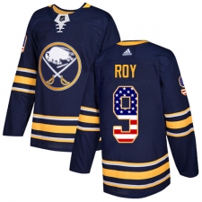 Men's Adidas Buffalo Sabres #9 Derek Roy Authentic Navy Blue USA Flag Fashion NHL Jersey