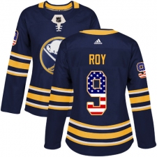Women's Adidas Buffalo Sabres #9 Derek Roy Authentic Navy Blue USA Flag Fashion NHL Jersey
