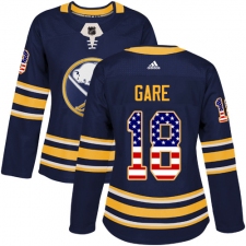 Women's Adidas Buffalo Sabres #18 Danny Gare Authentic Navy Blue USA Flag Fashion NHL Jersey