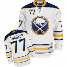 Men's Reebok Buffalo Sabres #77 Pierre Turgeon Authentic White Away NHL Jersey