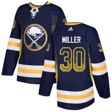Men's Adidas Buffalo Sabres #30 Ryan Miller Authentic Navy Blue Drift Fashion NHL Jersey