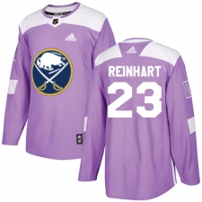 Men's Adidas Buffalo Sabres #23 Sam Reinhart Authentic Purple Fights Cancer Practice NHL Jersey