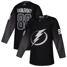 Men's Tampa Bay Lightning #88 Andrei Vasilevskiy adidas Alternate Authentic Player Jersey Black