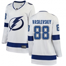 Women's Tampa Bay Lightning #88 Andrei Vasilevskiy Fanatics Branded White Away Breakaway NHL Jersey