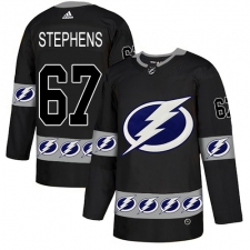Men's Adidas Tampa Bay Lightning #67 Mitchell Stephens Authentic Black Team Logo Fashion NHL Jersey