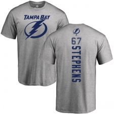 NHL Adidas Tampa Bay Lightning #67 Mitchell Stephens Ash Backer T-Shirt