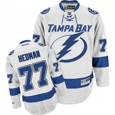 Men's Reebok Tampa Bay Lightning #77 Victor Hedman Authentic White Away NHL Jersey