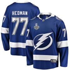 Men's Tampa Bay Lightning #77 Victor Hedman Fanatics Branded Blue 2020 Stanley Cup Final Bound Home Player Breakaway Jersey