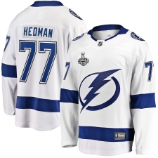 Men's Tampa Bay Lightning #77 Victor Hedman Fanatics Branded White 2020 Stanley Cup Final Bound Away Player Breakaway Jersey