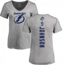 NHL Women's Adidas Tampa Bay Lightning #9 Tyler Johnson Ash Backer T-Shirt