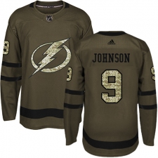 Youth Adidas Tampa Bay Lightning #9 Tyler Johnson Authentic Green Salute to Service NHL Jersey
