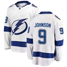 Youth Tampa Bay Lightning #9 Tyler Johnson Fanatics Branded White Away Breakaway NHL Jersey