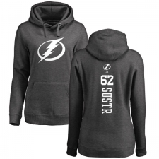 NHL Women's Adidas Tampa Bay Lightning #62 Andrej Sustr Charcoal One Color Backer Pullover Hoodie
