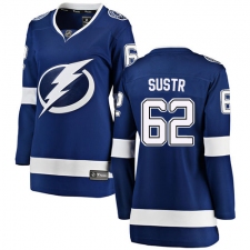 Women's Tampa Bay Lightning #62 Andrej Sustr Fanatics Branded Royal Blue Home Breakaway NHL Jersey