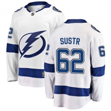 Youth Tampa Bay Lightning #62 Andrej Sustr Fanatics Branded White Away Breakaway NHL Jersey
