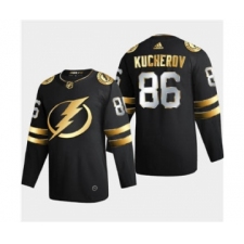 Men's Tampa Bay Lightning #86 Nikita Kucherov Black Golden Edition Limited Stitched Hockey Jersey