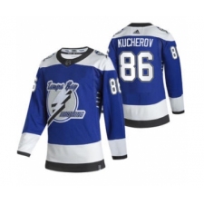 Men's Tampa Bay Lightning #86 Nikita Kucherov Blue 2020-21 Reverse Retro Alternate Hockey Jersey