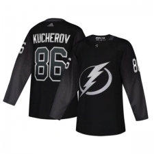 Men's Tampa Bay Lightning #86 Nikita Kucherov adidas Alternate Authentic Player Jersey Black