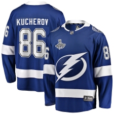 Youth Tampa Bay Lightning #86 Nikita Kucherov Fanatics Branded Blue Home 2020 Stanley Cup Champions Breakaway Jersey