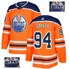Men's Adidas Edmonton Oilers #94 Ryan Smyth Authentic Orange Fashion Gold NHL Jersey