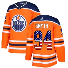 Youth Adidas Edmonton Oilers #94 Ryan Smyth Authentic Orange USA Flag Fashion NHL Jersey