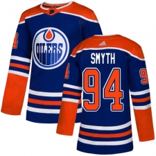 Youth Adidas Edmonton Oilers #94 Ryan Smyth Authentic Royal Blue Alternate NHL Jersey