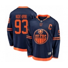 Men's Edmonton Oilers #93 Ryan Nugent-Hopkins Authentic Navy Blue Alternate Fanatics Branded Breakaway Hockey Jersey