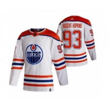 Men's Edmonton Oilers #93 Ryan Nugent-Hopkins White 2020-21 Reverse Retro Alternate Hockey Jersey