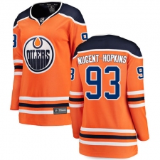 Women's Edmonton Oilers #93 Ryan Nugent-Hopkins Fanatics Branded Orange Home Breakaway NHL Jersey