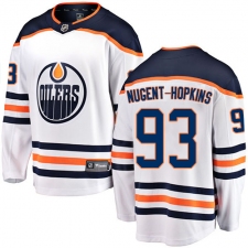 Youth Edmonton Oilers #93 Ryan Nugent-Hopkins Fanatics Branded White Away Breakaway NHL Jersey