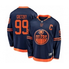 Men's Edmonton Oilers #99 Wayne Gretzky Authentic Navy Blue Alternate Fanatics Branded Breakaway Hockey Jersey